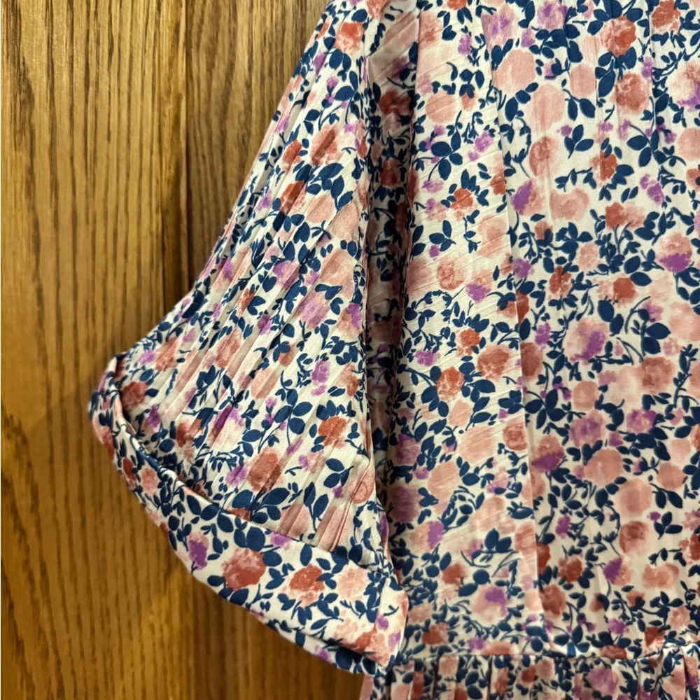 Lulu’s Express Yourself Blush Pink Floral Print Satin Babydoll Dress. Size Small - Picture 9 of 14